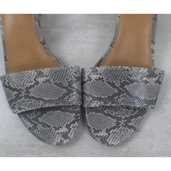 J. Crew Women Size 8 Animal Snakeskin Print Strappy Block Ankle Heel Sandal Shoe - Picture 7 of 10